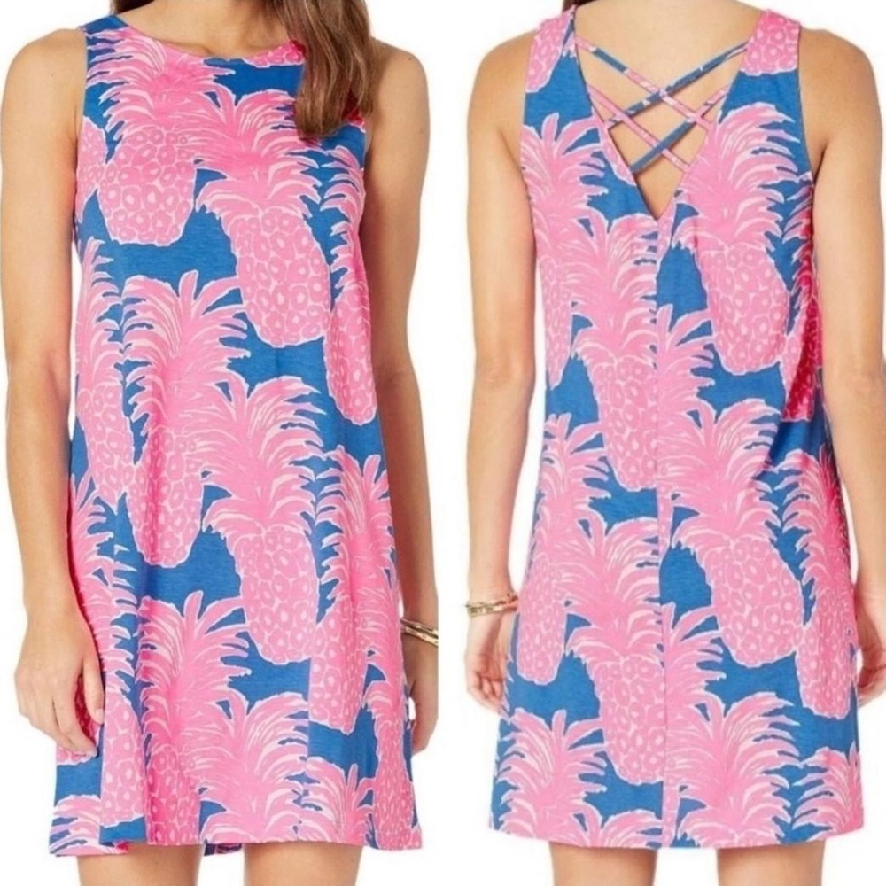 Lilly Pulitzer Kristen Swing Dress in Blue Haven Little Flamenco Sz XXS - Picture 2 of 14
